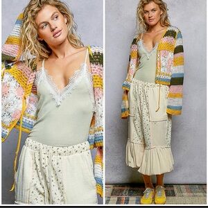 POL Colorful Crochet Cardigan